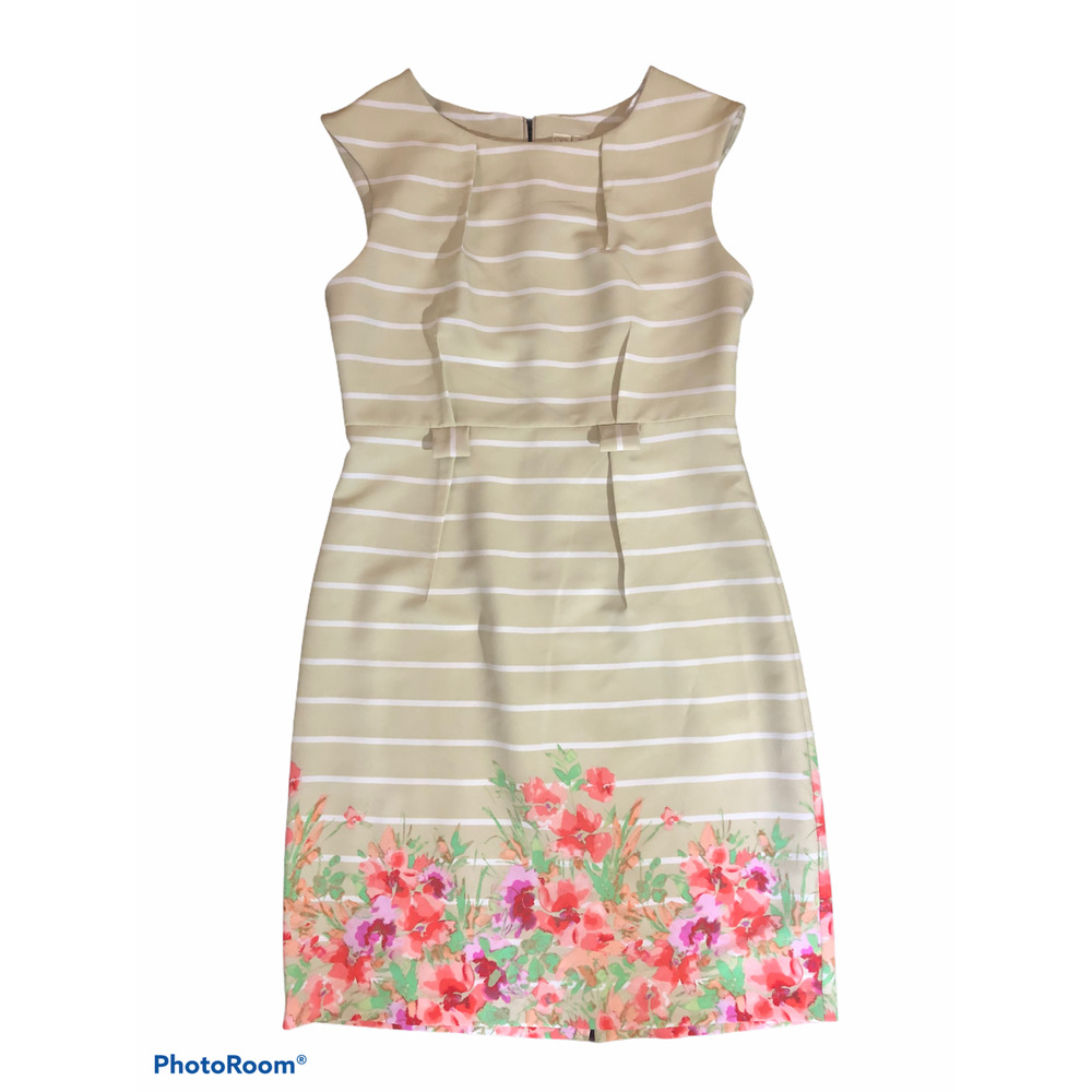 Emma & Michele Sheath Dress Size 10 Sleeveless Tan